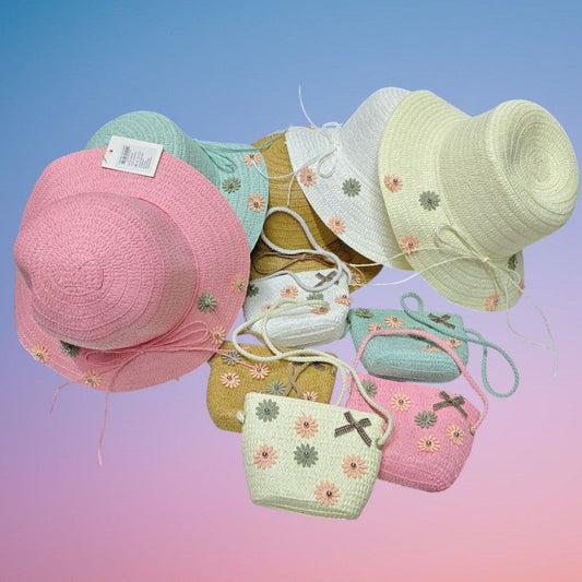 SOMBRERO+BOLSO NINO FLOR