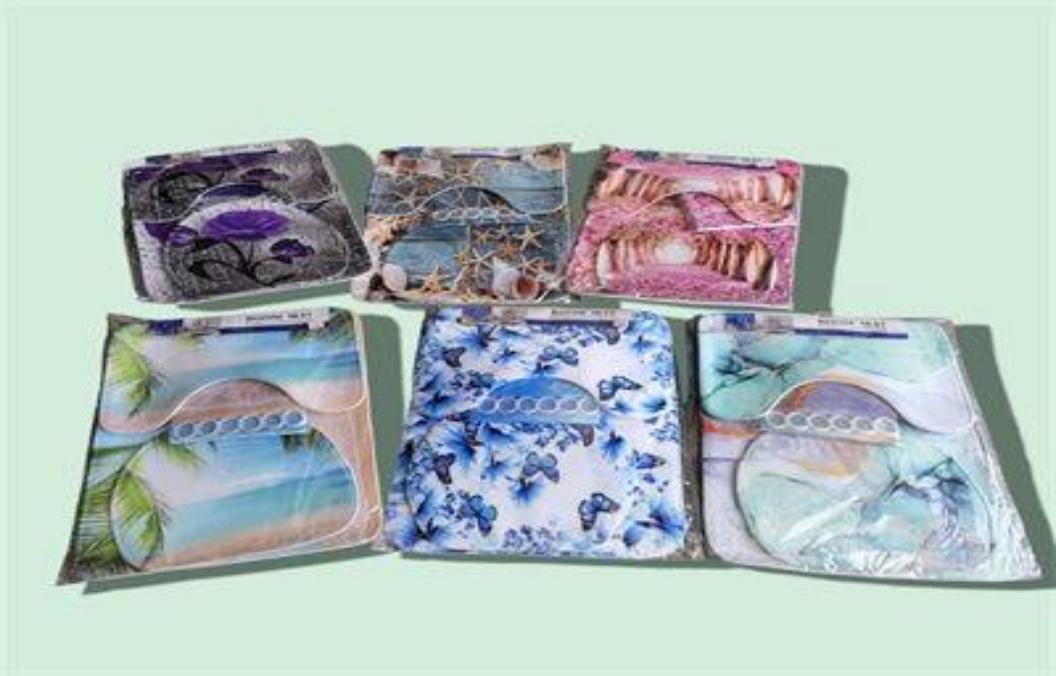 JUEGO BANO 4PCS ALFOMBRA+CORTINA