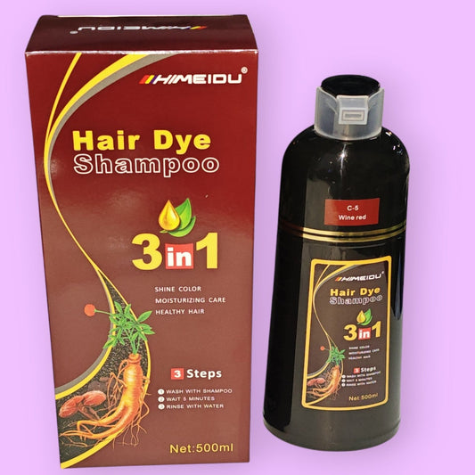 SHAMOO TINTE CUBRE CANAS 3EN1 NEGRO ROJO VINO
