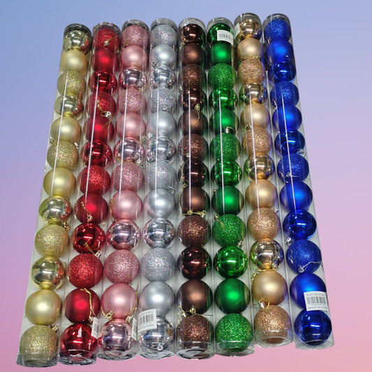 BOLA NAVIDAD 6CM TUBO 12PCS