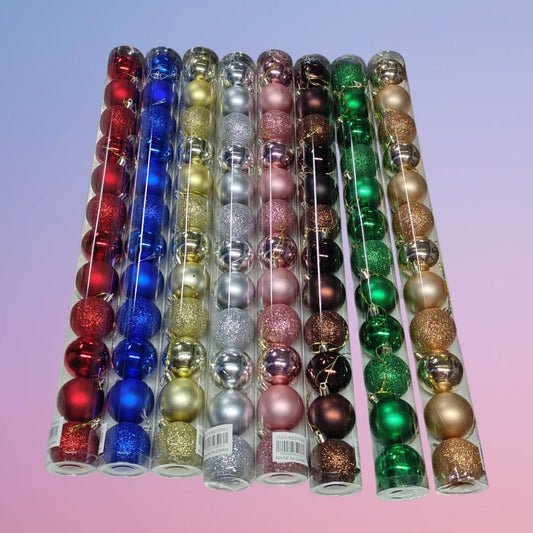 BOLA NAVIDAD 5CM TUBO 12PCS