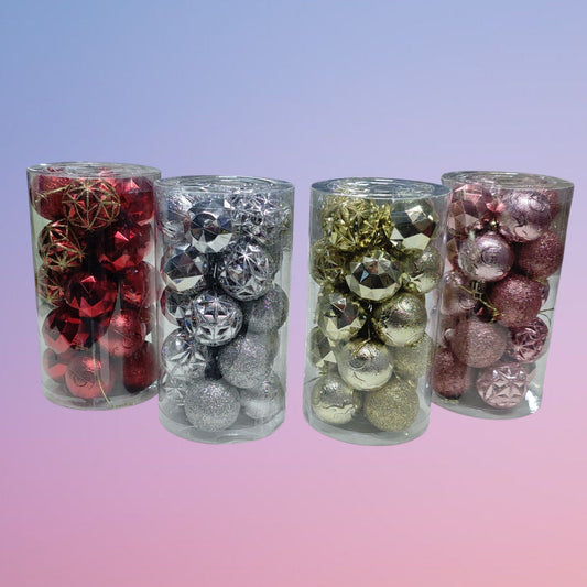 BOLA NAVIDAD 4CM TARRO 20PCS B