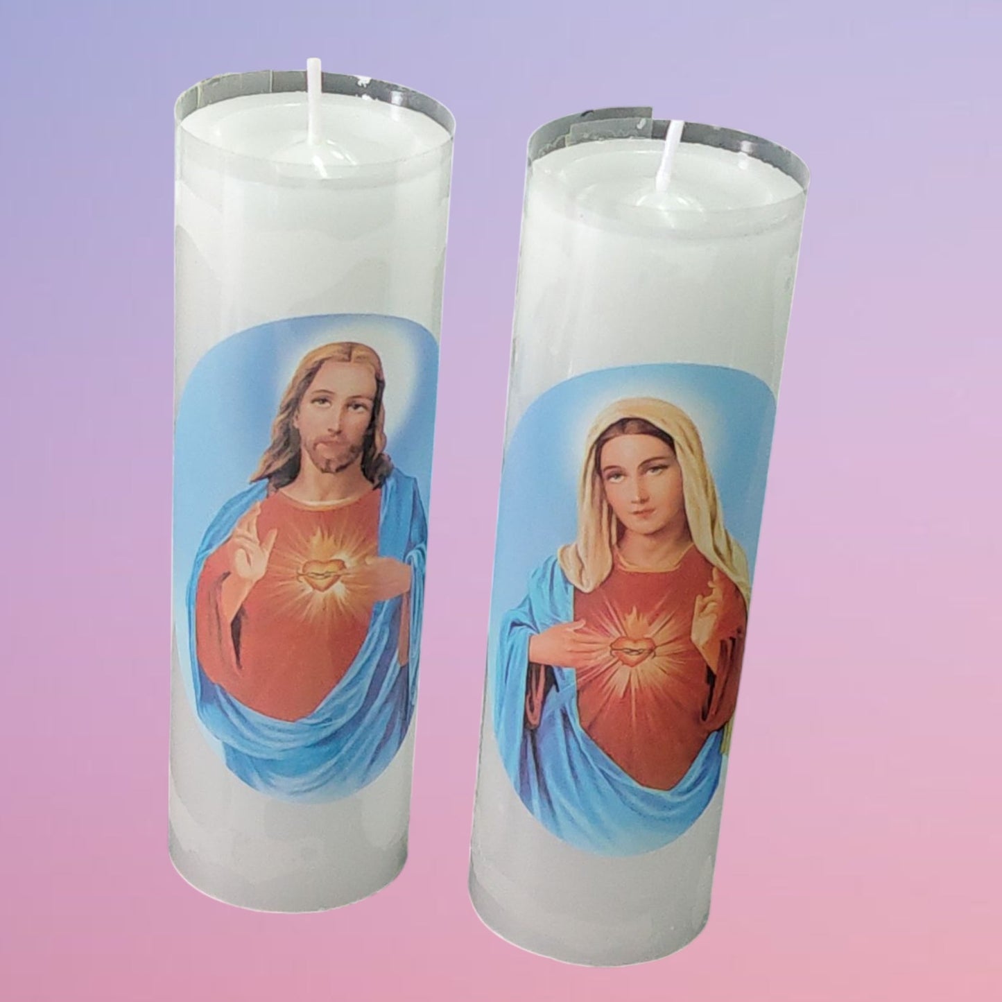 CANDELA JESUS Y VIRGEN 4*12CM