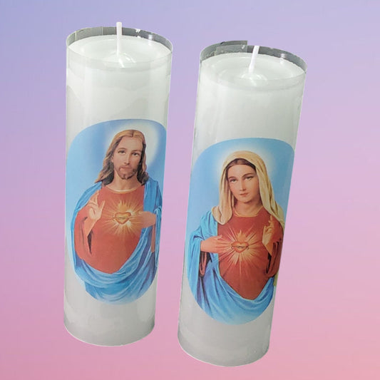 CANDELA JESUS Y VIRGEN 4*12CM