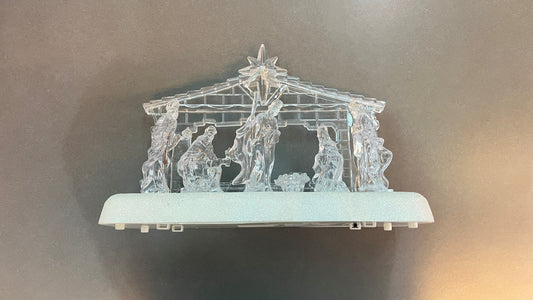 LAMPARA NAVIDAD TRANSPARENTE PASITO 34*25