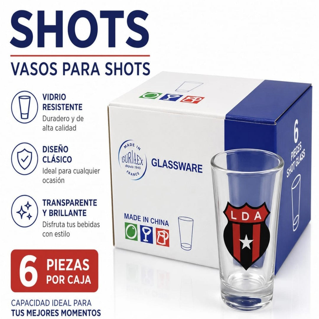 SHOTS Y TRAGO 6PCS VIDRIO LIGA