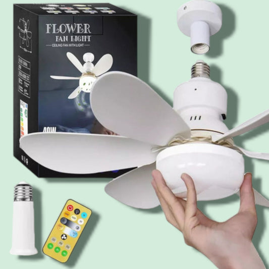 VENTILADOR LAMPARA TECHO 5 ALAS BLANCO