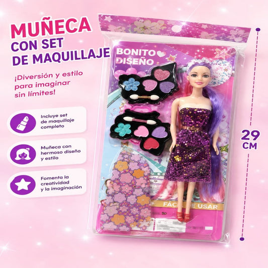 MUNECA BARBIE 11PUL C/COSMETICO 823C
