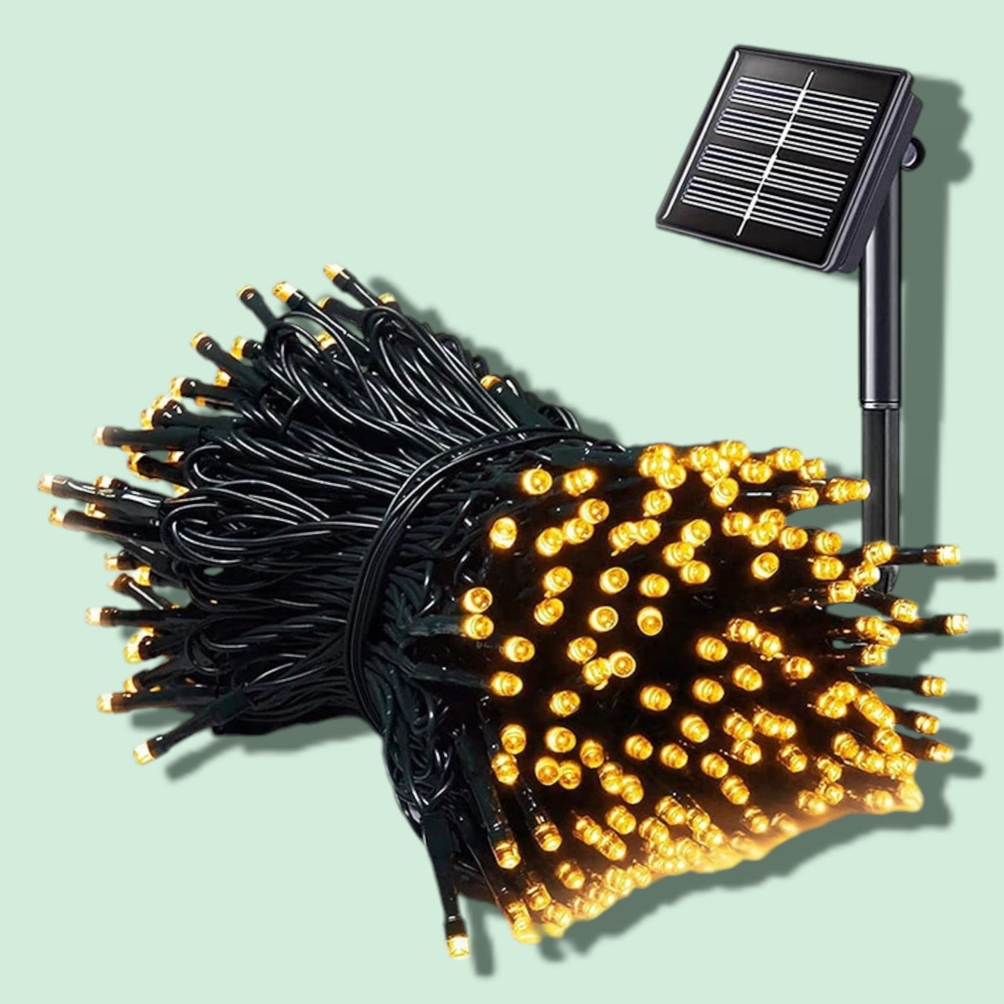 LUZ SOLAR LED 200L 20M+2M CALIDO