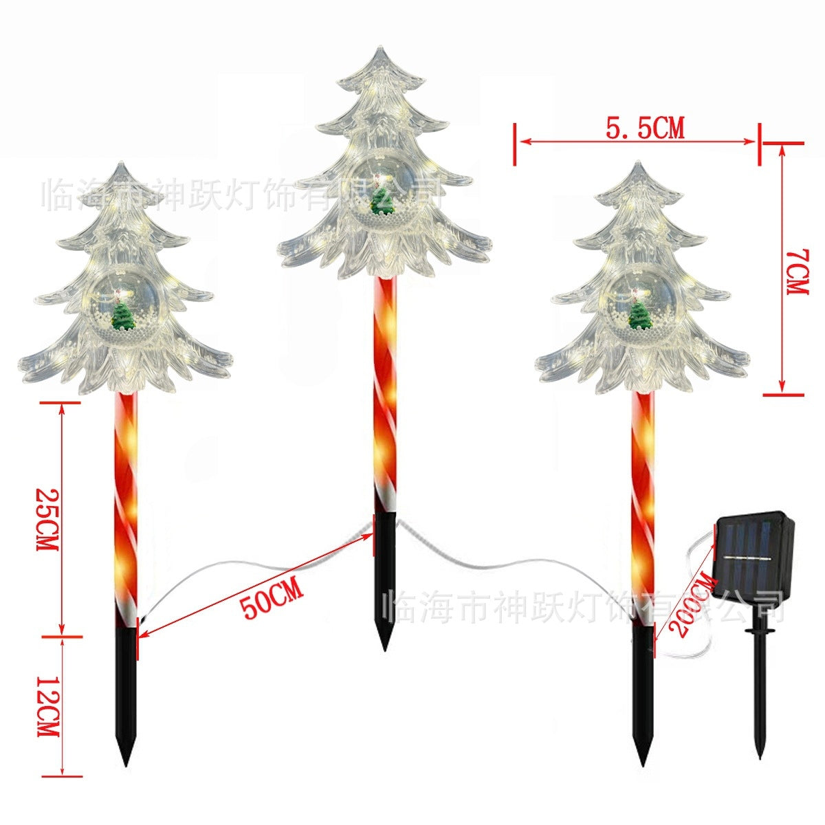 LUZ SOLAR ARBOL 3D PALA ROJO B