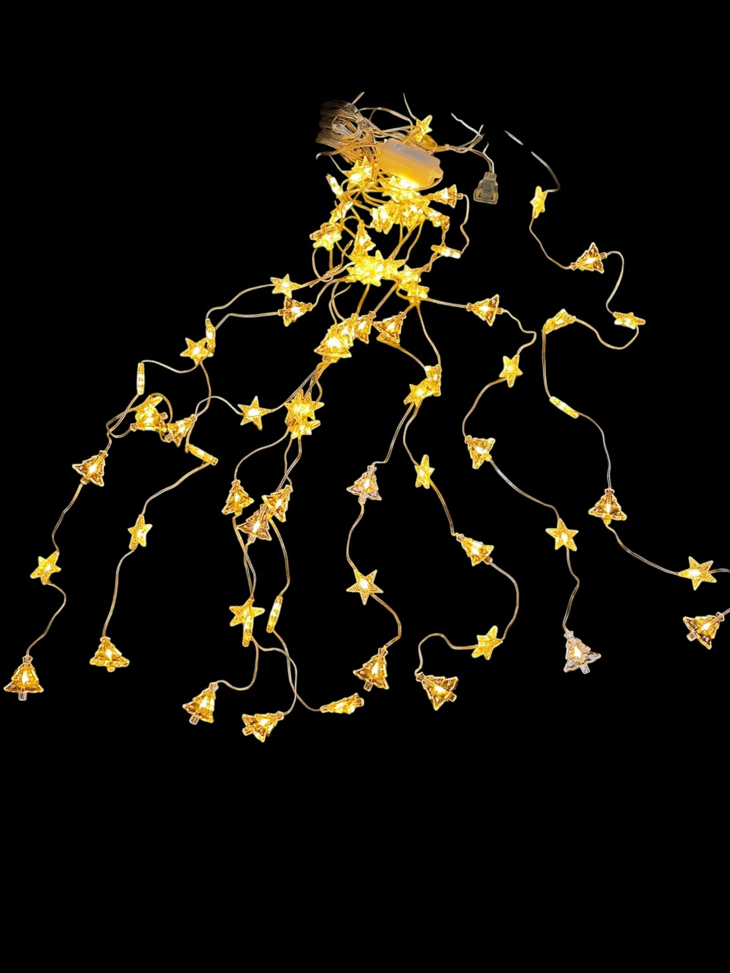 LUZ CORTINA 10TIRA ESTRELLA+ARBOL 80L CALIDO