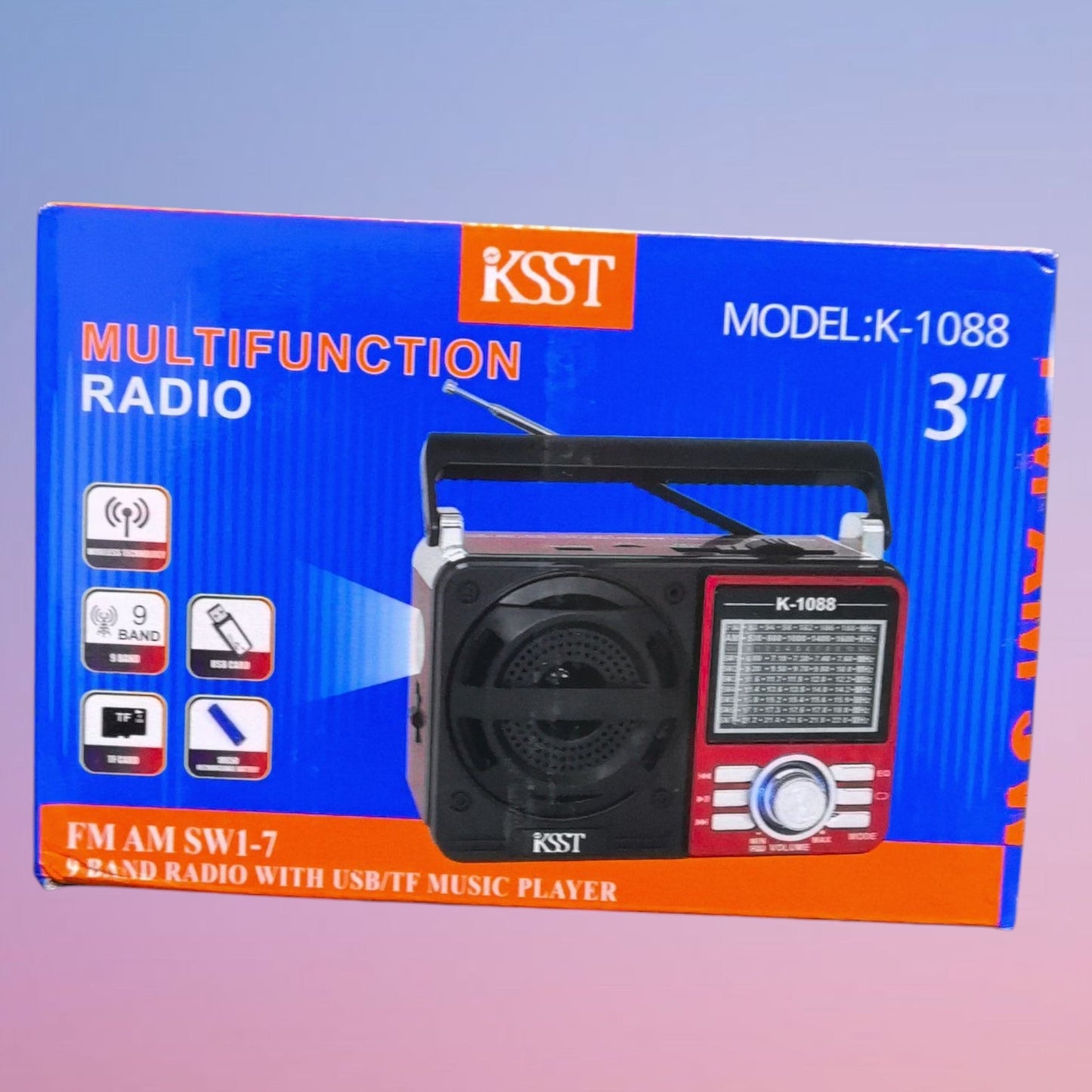PARLANTE RADIO AM\FM BLUTOOTH K-1088