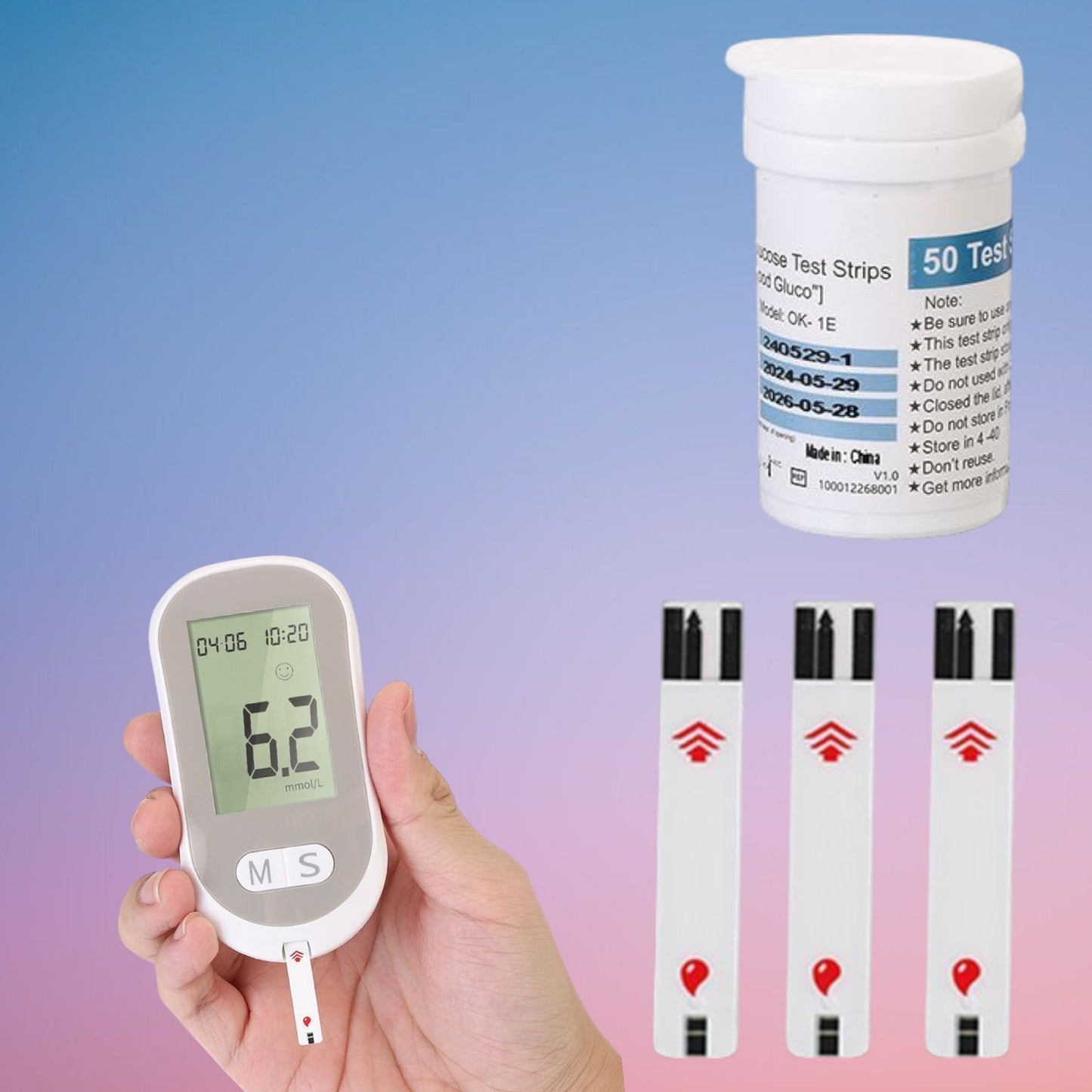 TIRAS REACTIVAS PARA GLUCOMETRO 50PCS