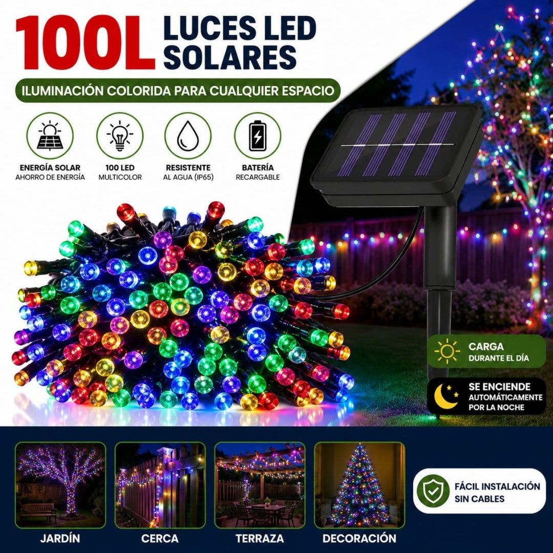 LUZ SOLAR LED 100L COLOR