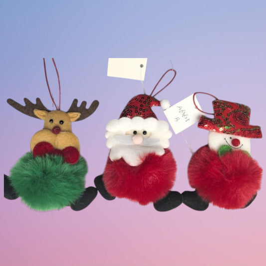 ADORNO NAVIDAD GUINDAR PELUDA 11CM