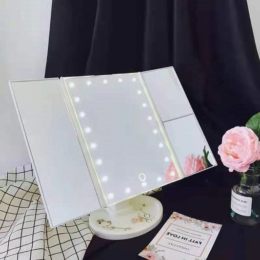 ESPEJO MAQUILLAJE PLEGABLE LUZ LED