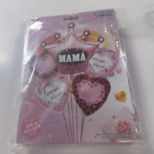 GLOBO METALICO 5PCS CORONA