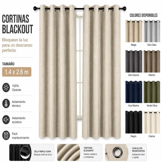CORTINA VENTANA BLACKOUT 100% LW-1 1.4*2.6M