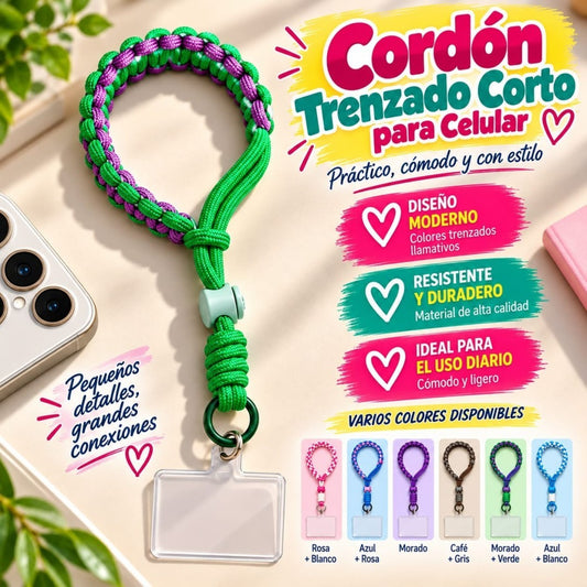 CORDON TRENZADO PARA CELULAR CORTO