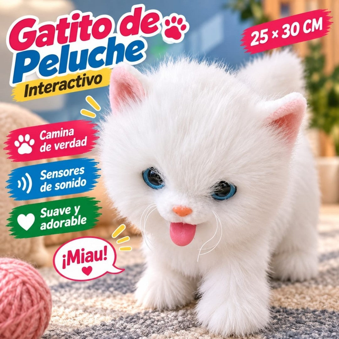 PELUCHE GATO CAMINA Y SONIDO 25*30CM