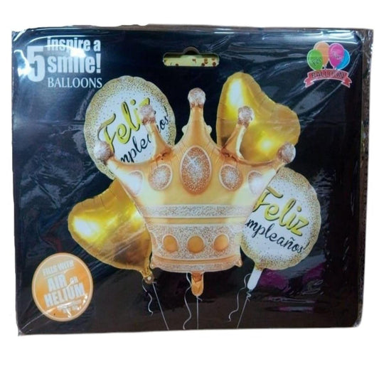 SET GLOBO CORONA 5PCS