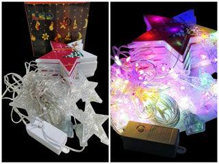 LUZ GUIRNALDAS  ESTRELLA 10L COLOR Y CALIDO