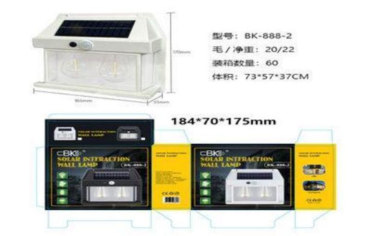 LAMPARA SOLAR PEQ P/PARED 888-2