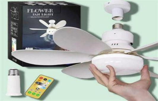 VENTILADOR LAMPARA TECHO 5 ALAS BLANCO