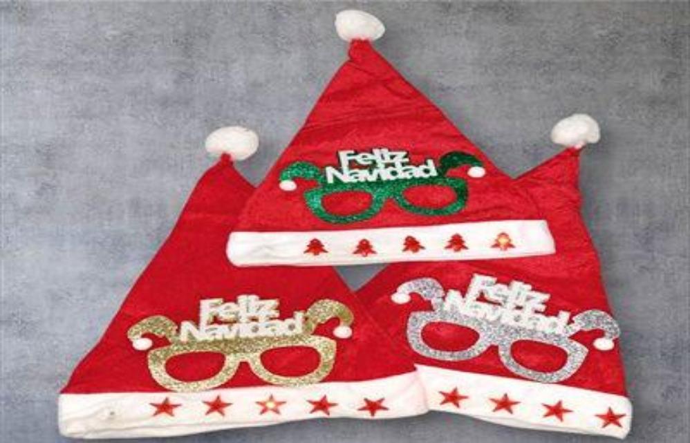 GORRO NAVIDAD C/LUZ VENADO LENTE