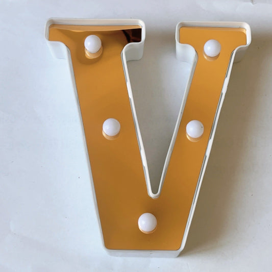 LAMPARA NUMERO LETRA DORADO 0-9 A-Z 16CM