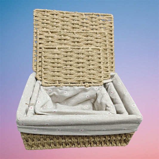 CANASTA CUADRADO C\TAPA 3PCS 230