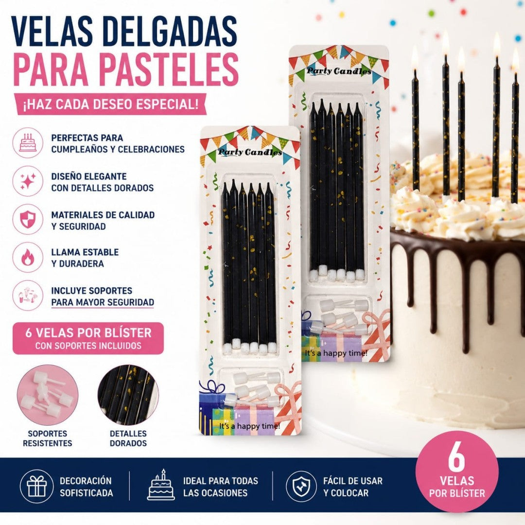 SET CANDELA NEGRO 6PCS