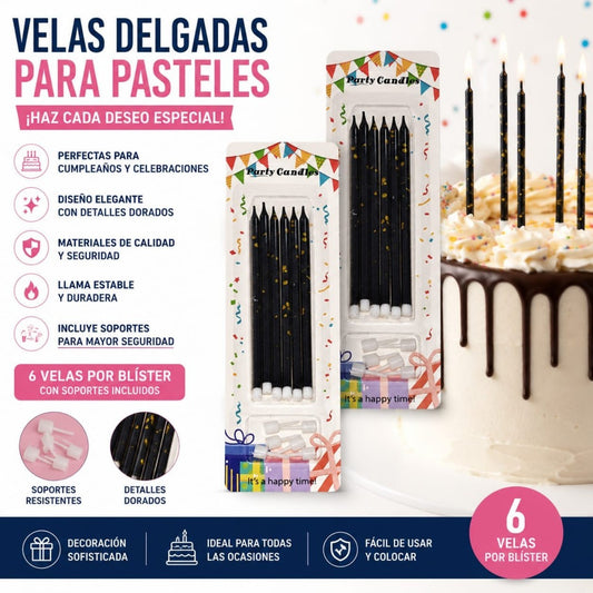 SET CANDELA NEGRO 6PCS