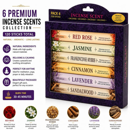 INCIENSO AROMATICOS SURTIDO PACK 6 PY-1004