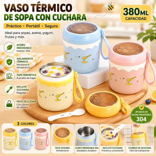 TAZA TERMICO PARA COMIDA INFANTIL 380ML