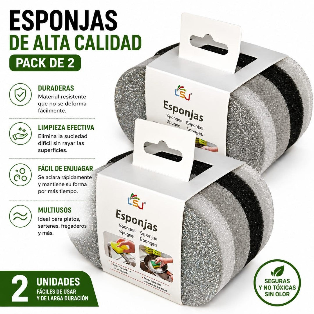 ESPONJA LIMPIEZA 2PCS LSJ-021-06