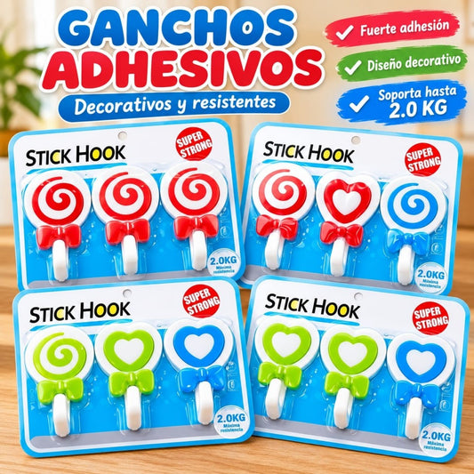 SET GANCHO VENTOSA CONFITE 3PCS