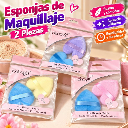 ESPONJA MAQUILLAJE 2PCS CORAZON H003