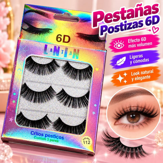 PESTANA 6D 3PCS CAJA ROSADA