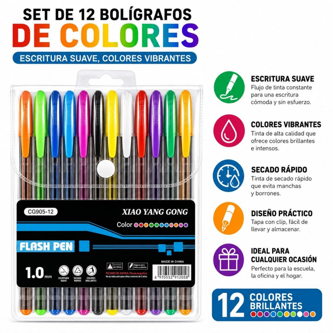 LAPICERO GEL 12 COLOR CQ905-12
