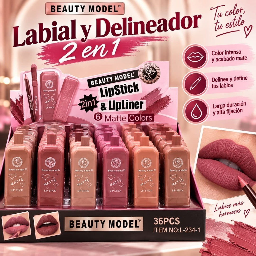 SET LABIAL Y DELINEADOR MATE 234-1
