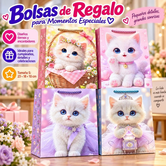 BOLSA REGALO GATO S 23*18*10CM