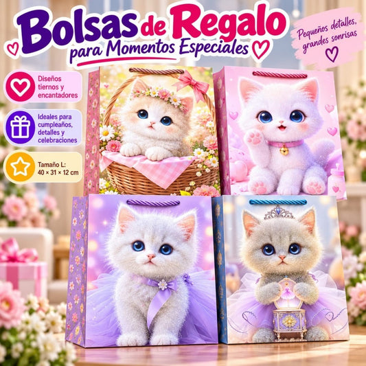 BOLSA REGALO GATO L 40*31*12CM