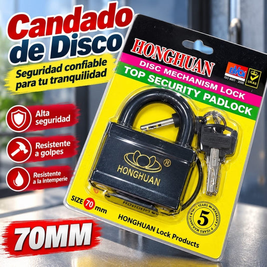 CANDADO NEGRO METAL 70MM