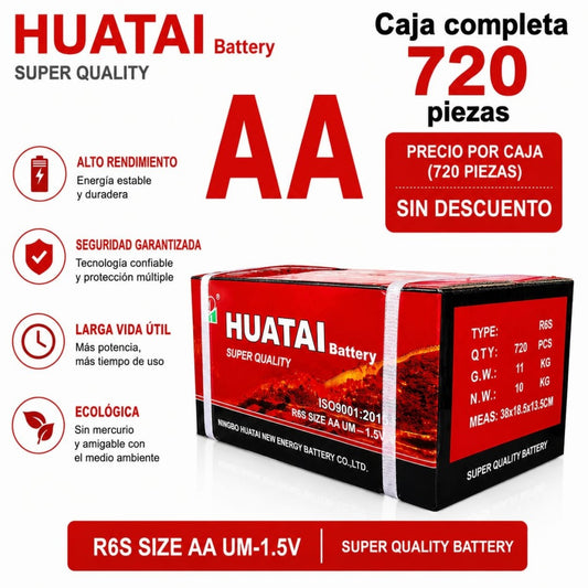BATERIA AA HUATAI 720PCS CAJA