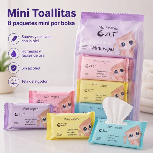 MINI TOALLA HUMEDA GATO 8PAQUETE ZLT