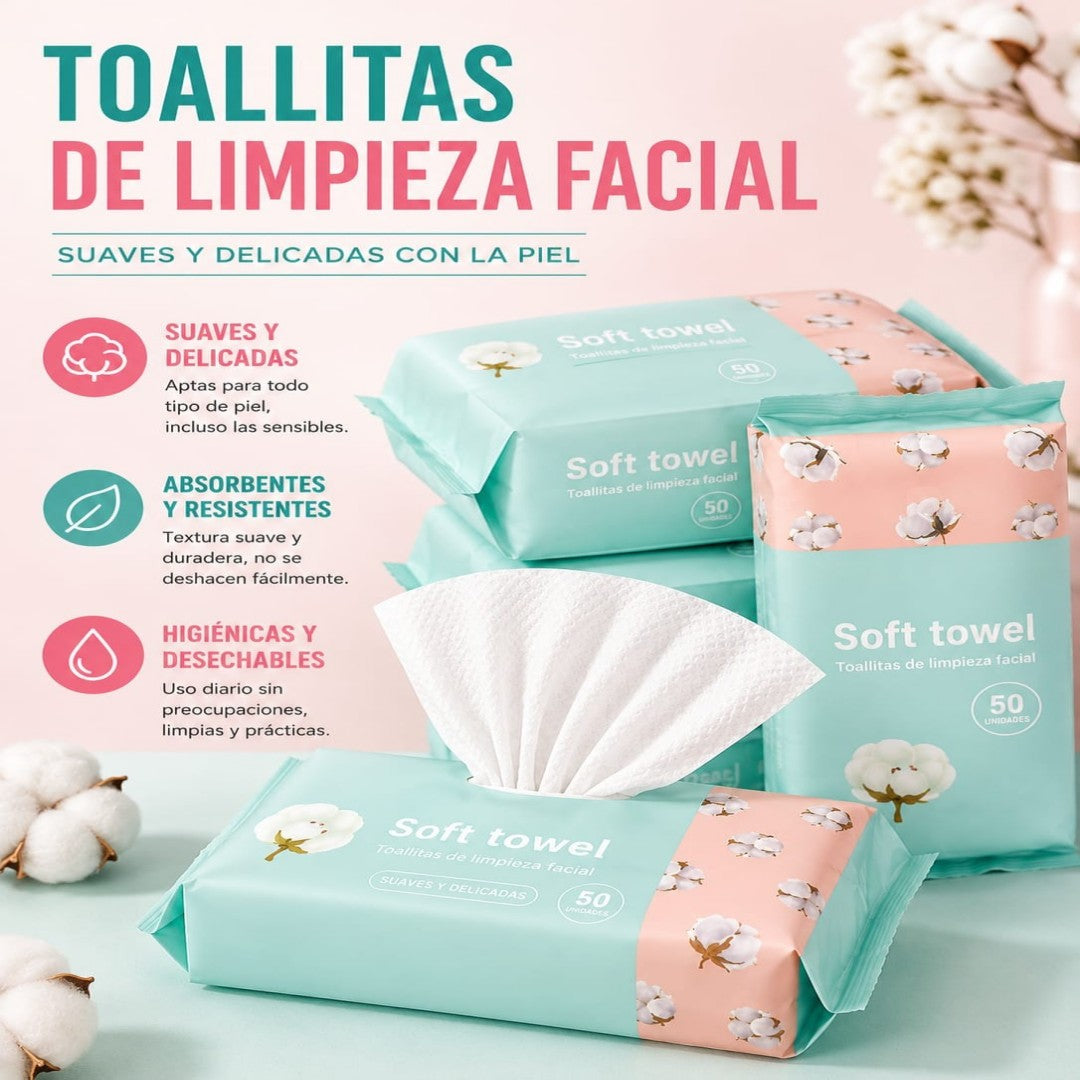 TOALLAS FACIALES DESECHABLES 50H