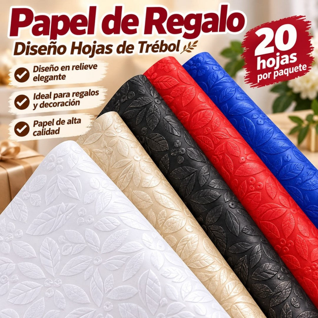 PAPEL REGALO 80G CLOVER 20H