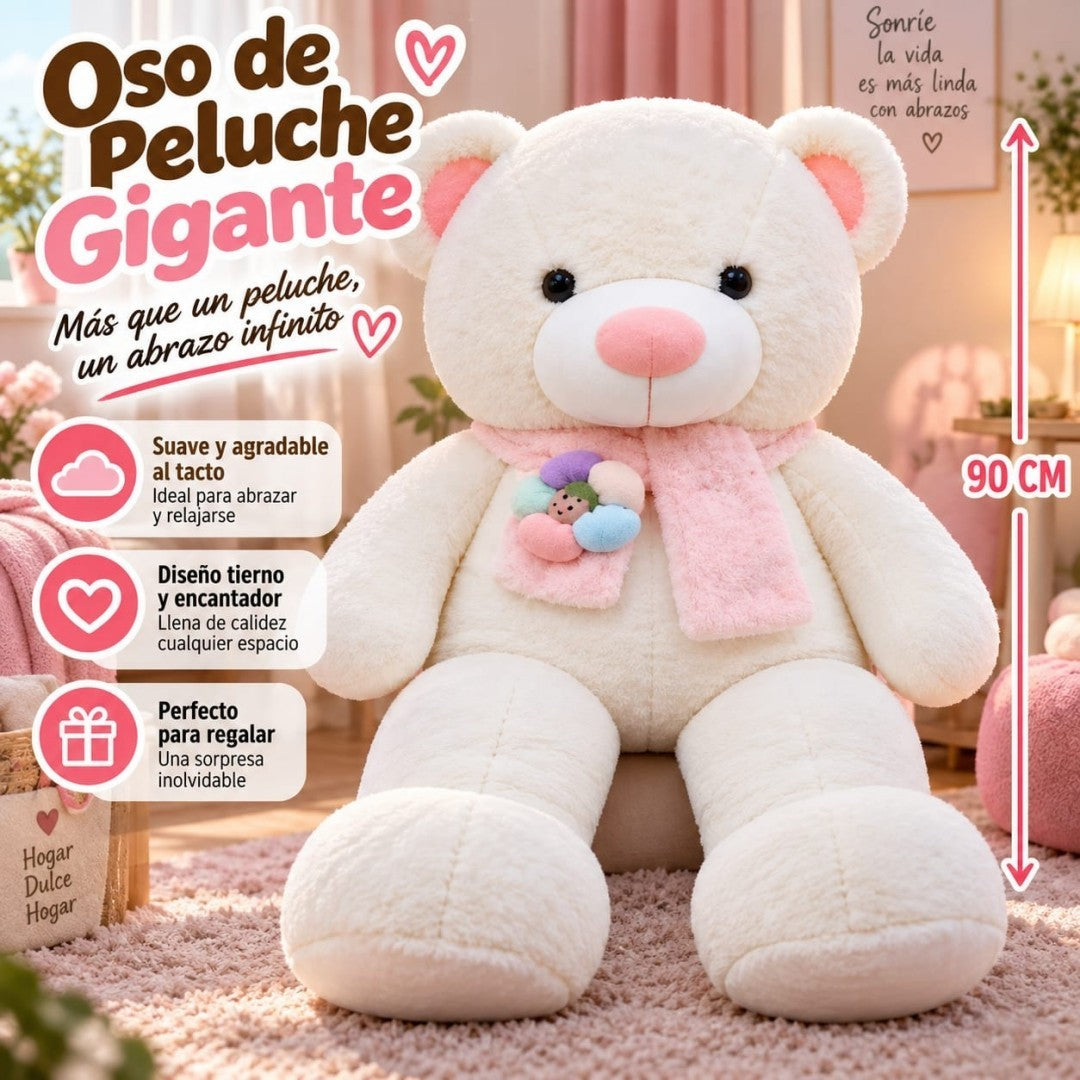 PELUCHE OSO BUFANDA FLOR 90CM
