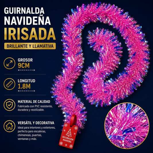 GUIRNALDA BRILLO ROSADO 9CM 1.8M